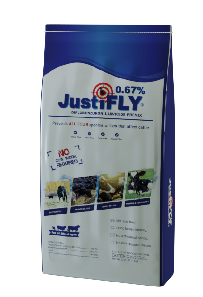 JustiFLY®  0.67% Diflubenzuron Premix - 50 lb